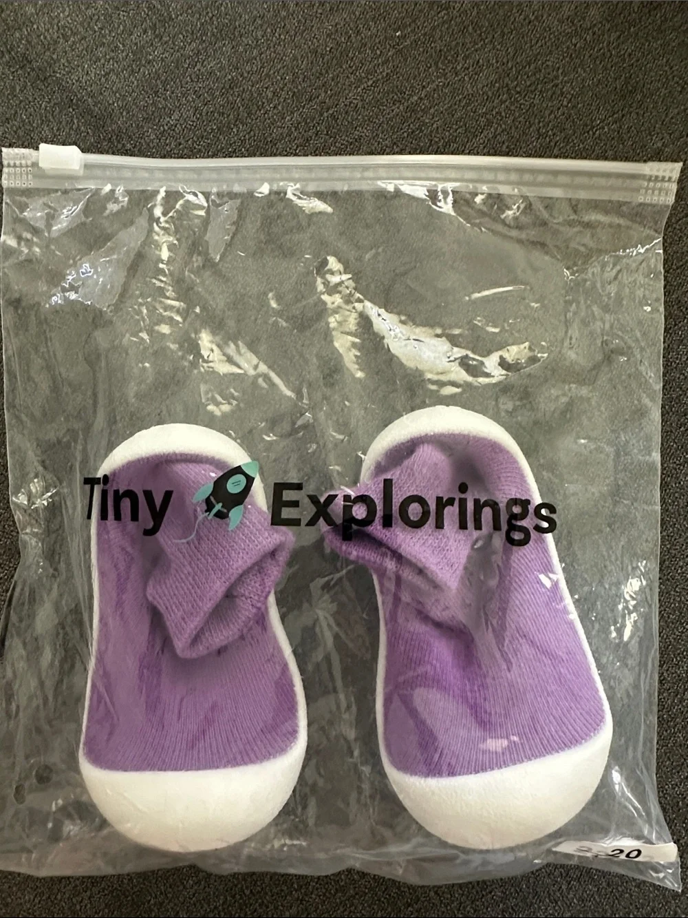 Tiny Explorings Barefoot Purple Slip-On Baby Shoes Slippers 12-18 months